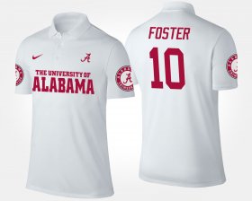#10 Reuben Foster Name and Number University of Alabama Men's White Polo 257951-753