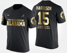 #15 Ronnie Harrison Gold Limited Bama Short Sleeve With Message Men's Black T-Shirt 258320-437