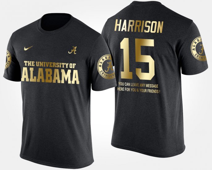 #15 Ronnie Harrison Gold Limited Bama Short Sleeve With Message Men\'s Black T-Shirt 258320-437