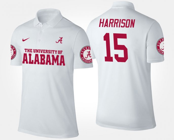 #15 Ronnie Harrison Name and Number University of Alabama Men\'s White Polo 243109-352