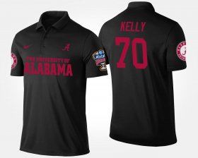 #70 Ryan Kelly Bowl Game Alabama Crimson Tide Sugar Bowl Name and Number Mens Black Polo 491062-645