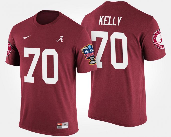#70 Ryan Kelly Bowl Game Alabama Crimson Tide Sugar Bowl Mens Crimson T-Shirts 724375-757