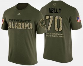 #70 Ryan Kelly Military University of Alabama Short Sleeve With Message Men's Camo T-Shirt 159614-850