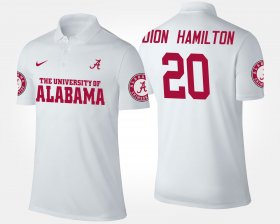 #20 Shaun Dion Hamilton Name and Number Alabama Mens White Polo 628914-299
