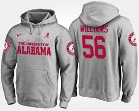 #56 Tim Williams Name and Number University of Alabama Men Gray Hoodies 991092-672