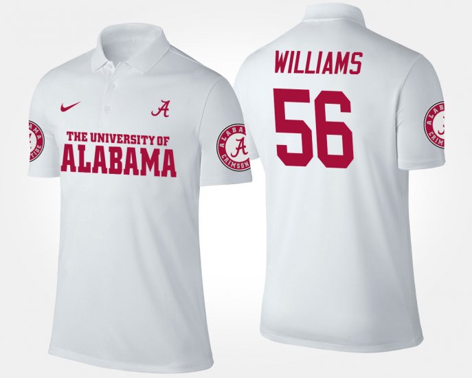#56 Tim Williams Name and Number Alabama Men\'s White Polo 884506-217