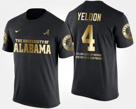 #4 T.J. Yeldon Gold Limited Alabama Crimson Tide Short Sleeve With Message Men Black T-Shirt 603442-563