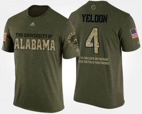 #4 T.J. Yeldon Military Alabama Crimson Tide Short Sleeve With Message Mens Camo T-Shirt 300047-191