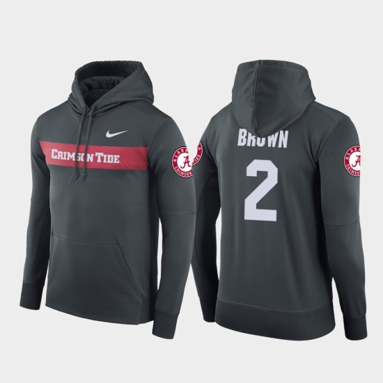 #2 Tony Brown Sideline Seismic University of Alabama Football Performance Mens Anthracite Hoodies 732444-982
