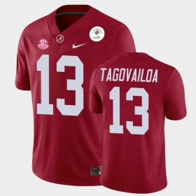 #13 Tua Tagovailoa 2021 Rose Bowl Alabama Champions Men Crimson Jerseys 814949-981
