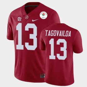 #13 Tua Tagovailoa 2021 Rose Bowl University of Alabama College Football Mens Crimson Jersey 876084-932