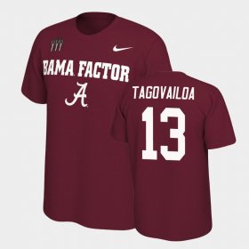 #13 Tua Tagovailoa College Football Bama Mantra Men's Crimson T-Shirt 839862-392