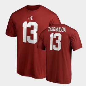#13 Tua Tagovailoa College Legends Alabama Name & Number Men's Crimson T-Shirts 844623-662