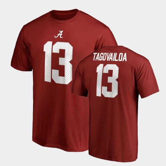 #13 Tua Tagovailoa College Legends Alabama Name & Number Men\'s Crimson T-Shirts 844623-662