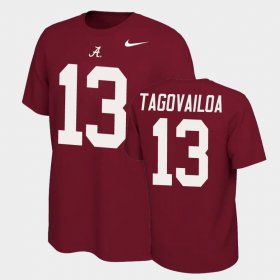 #13 Tua Tagovailoa Name and Number Bama Name & Number Retro Men Crimson T-Shirts 865280-506 #13 Tua Tagovailoa Name and Number Bama Name & Number Retro Men Crimson T-Shirts 865280-506