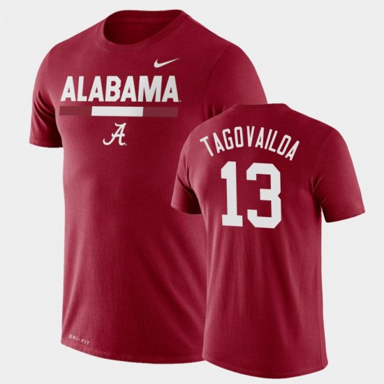#13 Tua Tagovailoa Team DNA Alabama Legend Performance Mens Crimson T-Shirts 266004-426