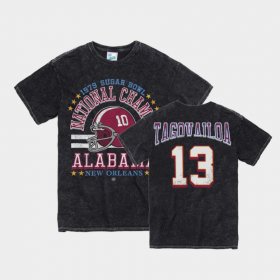 #13 Tua Tagovailoa Vintage Tubular Alabama Crimson Tide 1979 Sugar Bowl Mens Black T-Shirt 658305-771