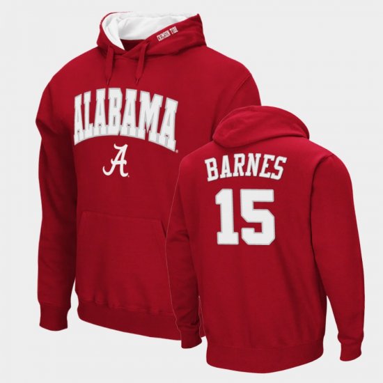 #15 Tyler Barnes Arch & Logo 2.0 Alabama Pullover Men\'s Crimson Hoodies 893106-650