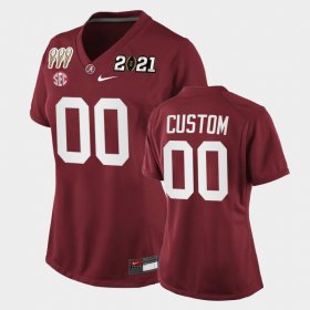 #00 Custom 3X CFP National Championship Alabama Crimson Tide Special Edition Women Crimson Jerseys 529118-975