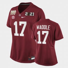 #17 Jaylen Waddle 3X CFP National Championship University of Alabama Special Edition Women Crimson Jersey 982372-297