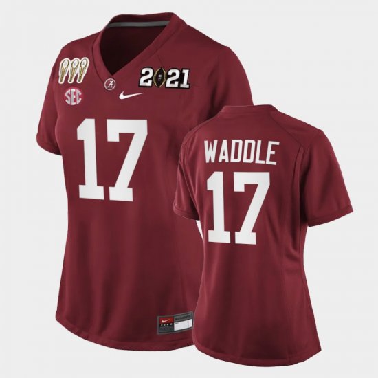 #17 Jaylen Waddle 3X CFP National Championship University of Alabama Special Edition Women Crimson Jersey 982372-297