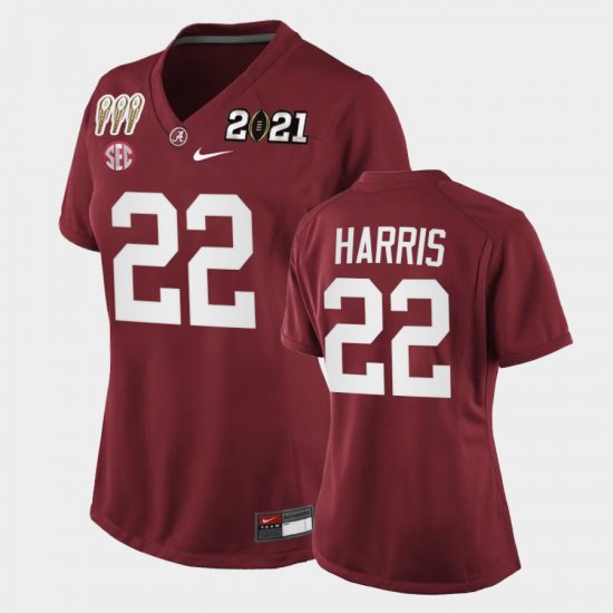 #22 Najee Harris 3X CFP National Championship Alabama Crimson Tide Special Edition Women Crimson Jersey 401287-631