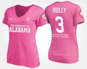 #3 Calvin Ridley Name and Number Bama With Message Womens Pink T-Shirt 853137-325