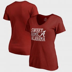 Bowl Game Alabama Hometown Collection Sweet Home Alabama V-Neck Womens Crimson T-Shirts 292470-558