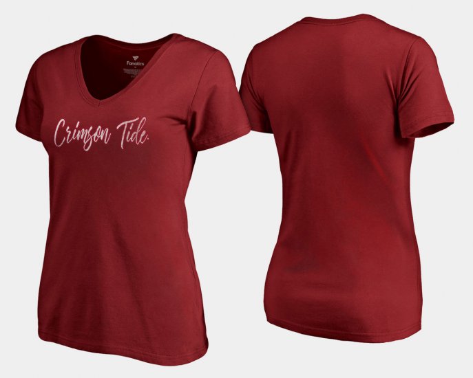 Graceful Bama V-Neck Fanatics Branded Womens Crimson T-Shirt 281861-863