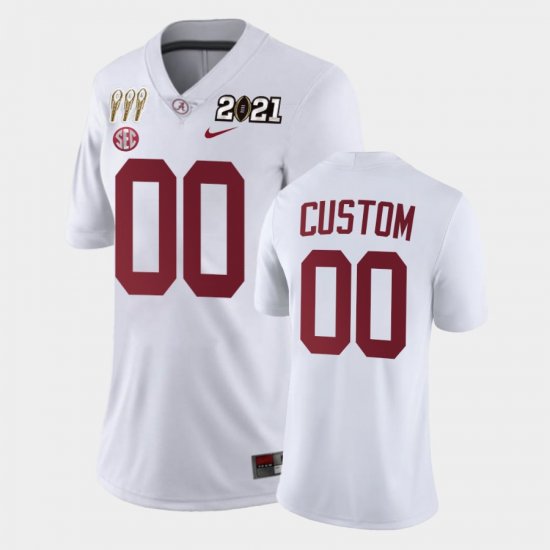 #00 Custom 3X CFP National Championship Bama Limited Women\'s White Jersey 165434-131