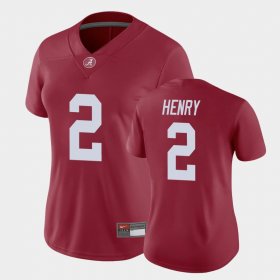 #2 Derrick Henry Game Alabama Crimson Tide Women's Crimson Jersey 672140-733