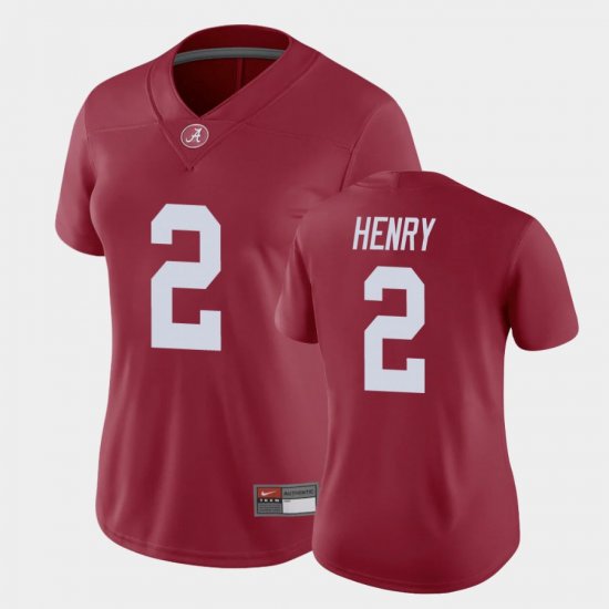 #2 Derrick Henry Game Alabama Crimson Tide Women\'s Crimson Jersey 672140-733
