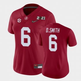 #6 DeVonta Smith 2021 National Championship Alabama College Football Women Crimson Jerseys 619670-763