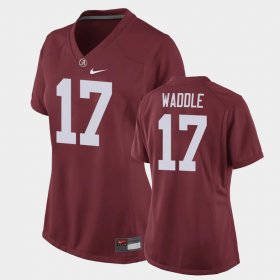 #17 Jaylen Waddle Game Alabama Crimson Tide Replica Football Womens Crimson Jerseys 988546-551