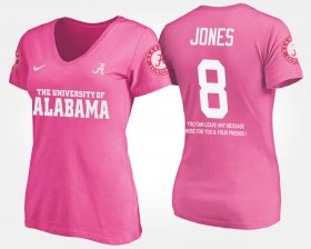 #8 Julio Jones Name and Number Alabama With Message Womens Pink T-Shirts 808710-659 #8 Julio Jones Name and Number Alabama With Message Womens Pink T-Shirts 808710-659
