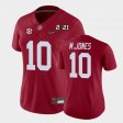 #10 Mac Jones 2021 National Championship Bama College Football Women's Crimson Jersey 376274-130