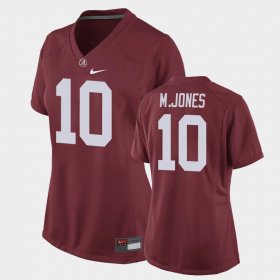 #10 Mac Jones Game Bama Replica Football Women Crimson Jersey 285261-412
