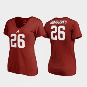 #26 Marlon Humphrey College Legends Bama V-Neck Womens Crimson T-Shirts 666710-615