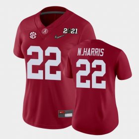 #22 Najee Harris 2021 National Championship Bama College Football Women's Crimson Jersey 397552-997