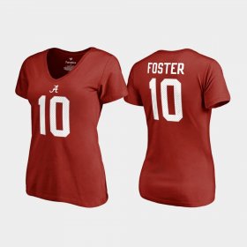 #10 Reuben Foster College Legends Alabama Name & Number Women's Crimson T-Shirts 862420-205