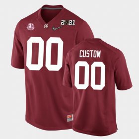 #00 Custom 2021 National Championship Bama Replica Youth Crimson Jersey 357387-168