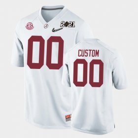 #00 Custom 2021 National Championship Alabama Replica Youth White Jersey 560830-648