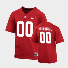 #00 Custom College Football Bama Game Youth Crimson Jersey 949981-993