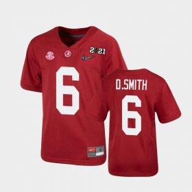 #6 DeVonta Smith 2021 National Championship Alabama Crimson Tide Youth Crimson Jersey 190005-460