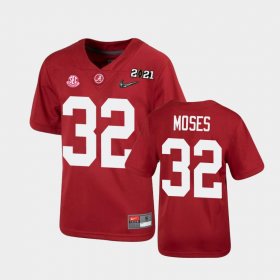 #32 Dylan Moses 2021 National Championship Alabama Crimson Tide Youth Crimson Jerseys 641903-935
